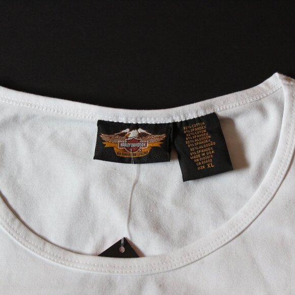 Harley-Davidson 100th Logo  Short sleeve White T-shirt Women's XL New w/Tags - Picture 5 of 9